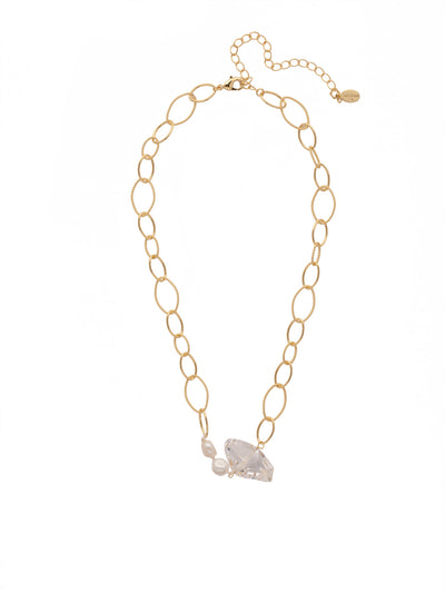 Ryder Tennis Necklace - 4NEU5BGCRY - <p>Airy links pair perfectly with a signature Sorrelli sparkling crystal and a set of pearls in our Ryder Tennis Necklace. From Sorrelli's Crystal collection in our Bright Gold-tone finish.</p>