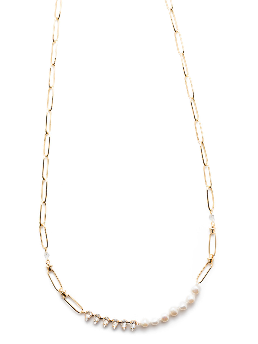 Maxwell Long Necklace - 4NEU6BGMDP - <p>Get ready to layer on fabulousness with our Maxwell Long Necklace featuring a row of sparkling crystals and classic freshwater pearls, too. From Sorrelli's Modern Pearl collection in our Bright Gold-tone finish.</p>
