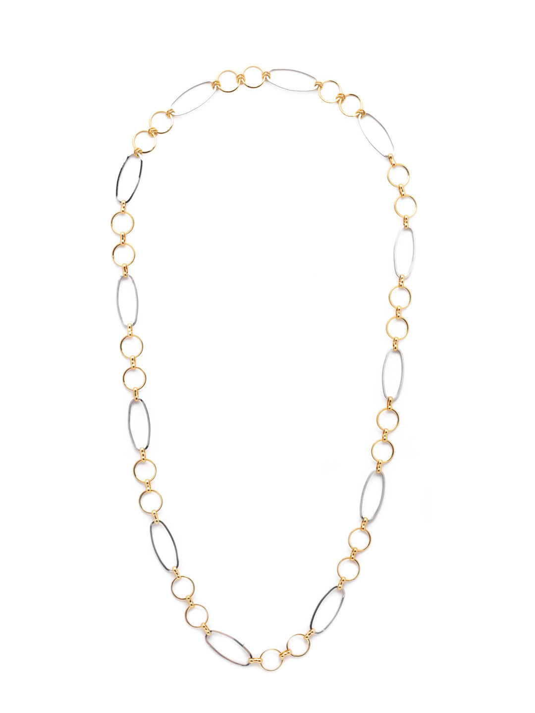 Ginny Long Necklace - 4NEV6MXMTL - <p>The Ginny Long Necklace mixes metals and shapes linked together to create a fun and flirty statement piece. From Sorrelli's Bare Metallic collection in our Mixed Metal finish.</p>