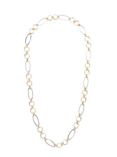 Ginny Long Necklace - 4NEV6MXMTL - <p>The Ginny Long Necklace mixes metals and shapes linked together to create a fun and flirty statement piece. From Sorrelli's Bare Metallic collection in our Mixed Metal finish.</p>