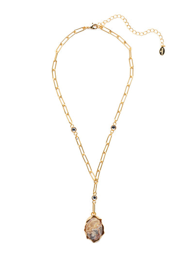 Audra Pendant Necklace - 4NEV91BGIND - <p>Show-stopping stones and sparkling crystals mix beautifully on a trendy adjustable paperclip chain to create the Audra Pendant Necklace. From Sorrelli's Industrial collection in our Bright Gold-tone finish.</p>