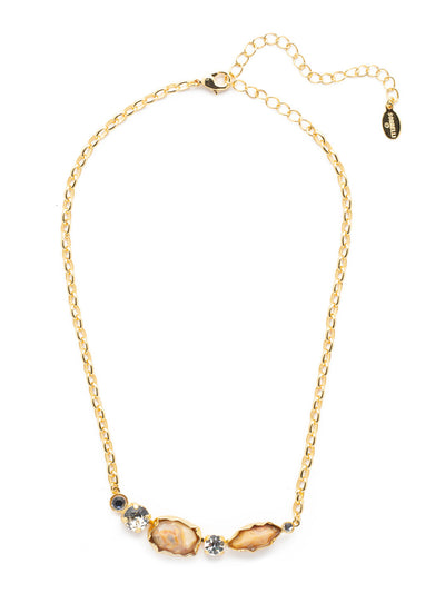 Savannah Tennis Necklace - 4NEV9BGIND - <p>An adjustable chain hosts a variety of stones and crystals to create The Savannah Tennis Necklace. From Sorrelli's Industrial collection in our Bright Gold-tone finish.</p>
