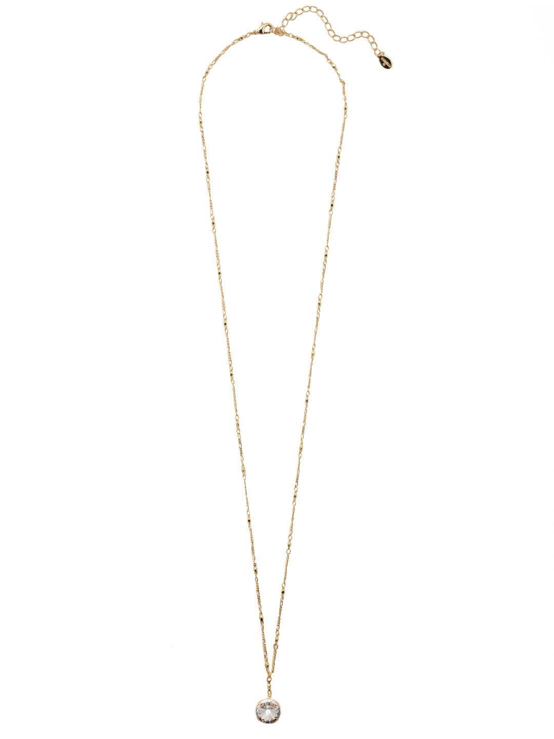 Nadine Long Pendant Necklace - 4NEZ16BGCRY - <p>The Nadine Long Pendant Necklace features a single round cut crystal at the base of an adjustable long chain, secured with a lobster claw clasp. From Sorrelli's Crystal collection in our Bright Gold-tone finish.</p>