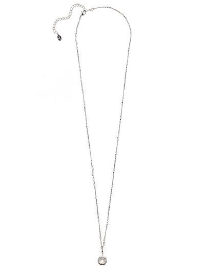 Nadine Long Pendant Necklace - 4NEZ16PDCRY - <p>The Nadine Long Pendant Necklace features a single round cut crystal at the base of an adjustable long chain, secured with a lobster claw clasp. From Sorrelli's Crystal collection in our Palladium finish.</p>