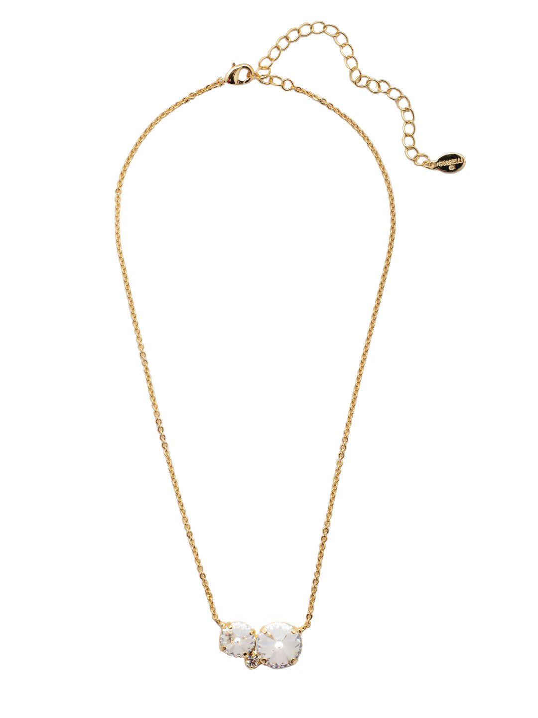 Nadine Trio Pendant Necklace - 4NEZ17BGCRY - <p>At the front of a delicate adjustable chain is a cluster of three round cut crystals of varying sizes. The Nadine Trio Pendant Necklace secures at the back by a lobster claw clasp, and creates a stunning pop of sparkle on the neckline. From Sorrelli's Crystal collection in our Bright Gold-tone finish.</p>
