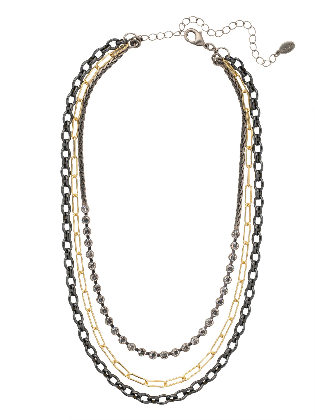 Necklet Triple Necklace Layering Clasp, White Gold