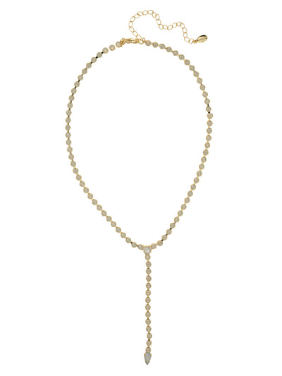 Lena Lariat Long Necklace - 4NFC14BGWO - <p>The Lena Lariat Long Necklace is a gorgeous statement piece. A lariat style adjustable chain is studded with crystals, and secured with a lobster claw clasp. From Sorrelli's White Opal collection in our Bright Gold-tone finish.</p>