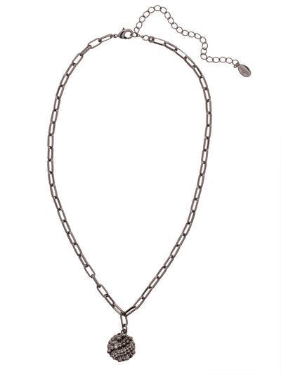 Khaleesi Pendant Necklace - 4NFC15GMCRY - <p>The Khaleesi Pendant Necklace features a scale-like detailed metal disk, dangling from an adjustable paperclip chain, and secured with a lobster claw clasp. From Sorrelli's Crystal collection in our Gun Metal finish.</p>