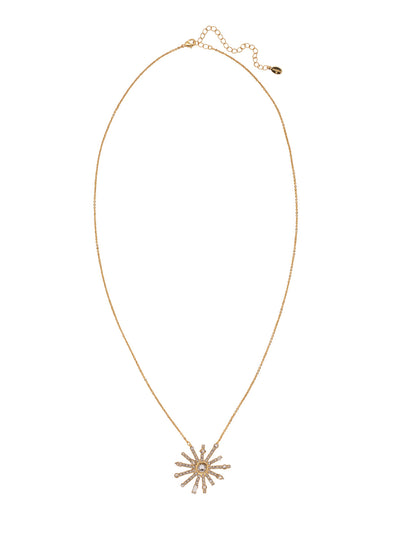 Starburst Long Necklace - 4NFC19BGCRY - <p>The Starburst Long Necklace features a metal pendant embellished with crystals, hanging at the base of an adjustable chain, and secured with a lobster claw clasp. From Sorrelli's Crystal collection in our Bright Gold-tone finish.</p>