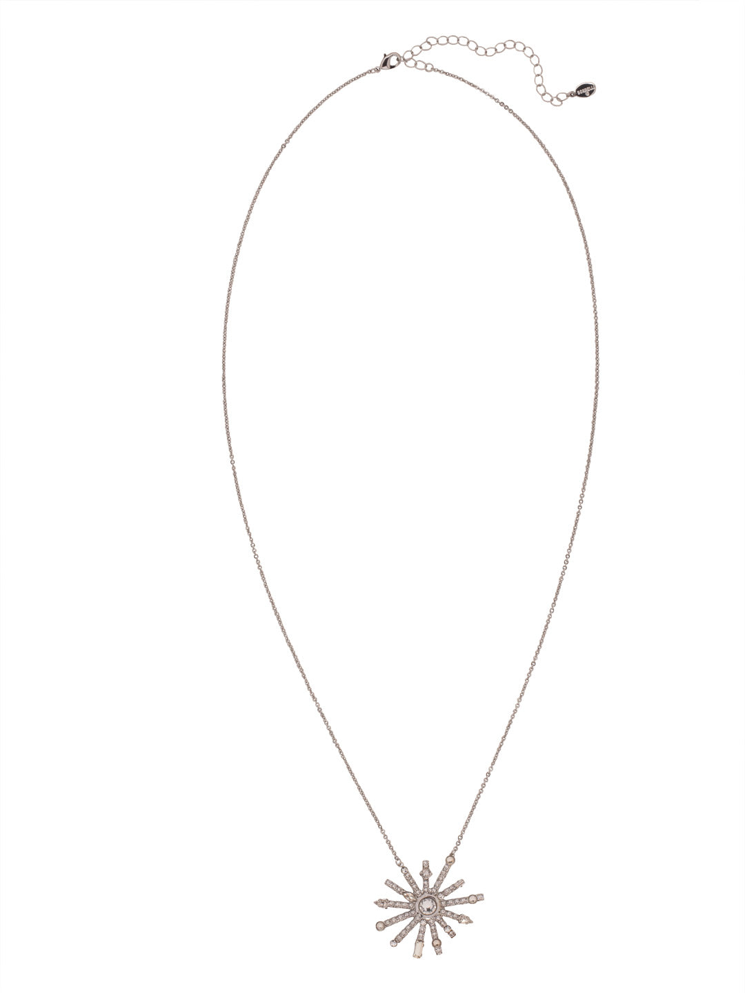 Starburst Long Necklace - 4NFC19PDCRY - <p>The Starburst Long Necklace features a metal pendant embellished with crystals, hanging at the base of an adjustable chain, and secured with a lobster claw clasp. From Sorrelli's Crystal collection in our Palladium finish.</p>