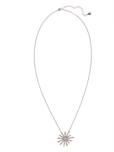 Starburst Long Necklace - 4NFC19PDCRY - <p>The Starburst Long Necklace features a metal pendant embellished with crystals, hanging at the base of an adjustable chain, and secured with a lobster claw clasp. From Sorrelli's Crystal collection in our Palladium finish.</p>