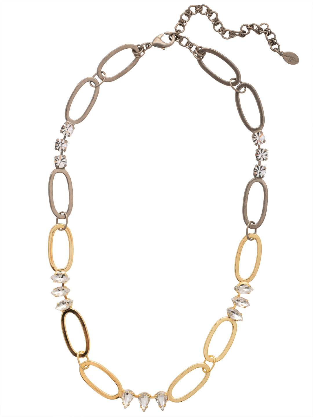 Gigi Tennis Necklace - 4NFC8MXCRY - <p>The Gigi Tennis Necklace features mixed metal oval chain links and navette crystals on an adjustable chain, secured by a lobster claw clasp. From Sorrelli's Crystal collection in our Mixed Metal finish.</p>
