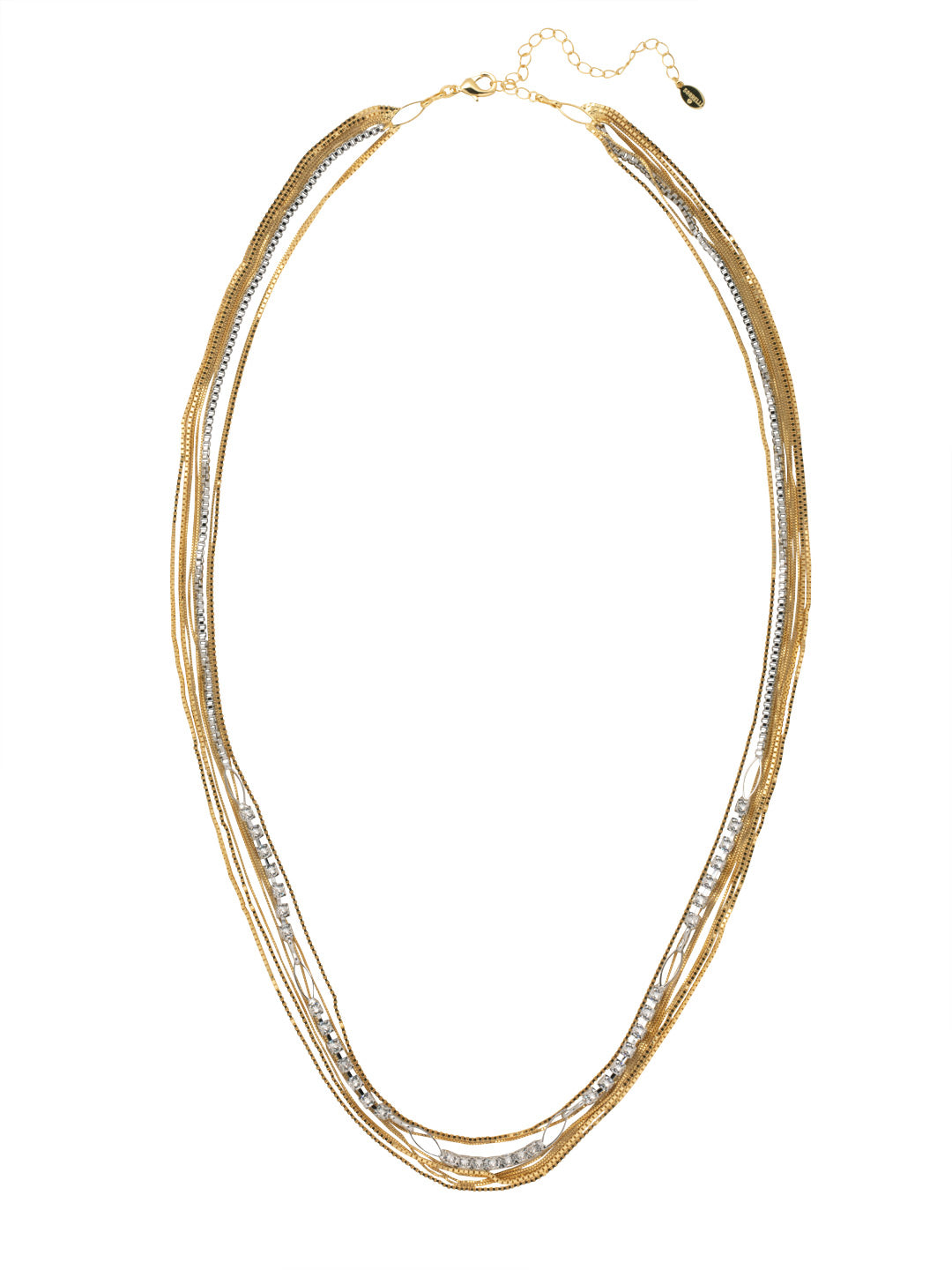 Lottie Long Necklace - 4NFC9MXMTL - Make a statement with The Lottie Long Necklace. An assortment of chain styles. From Sorrelli's Bare Metallic collection in our Mixed Metal finish.