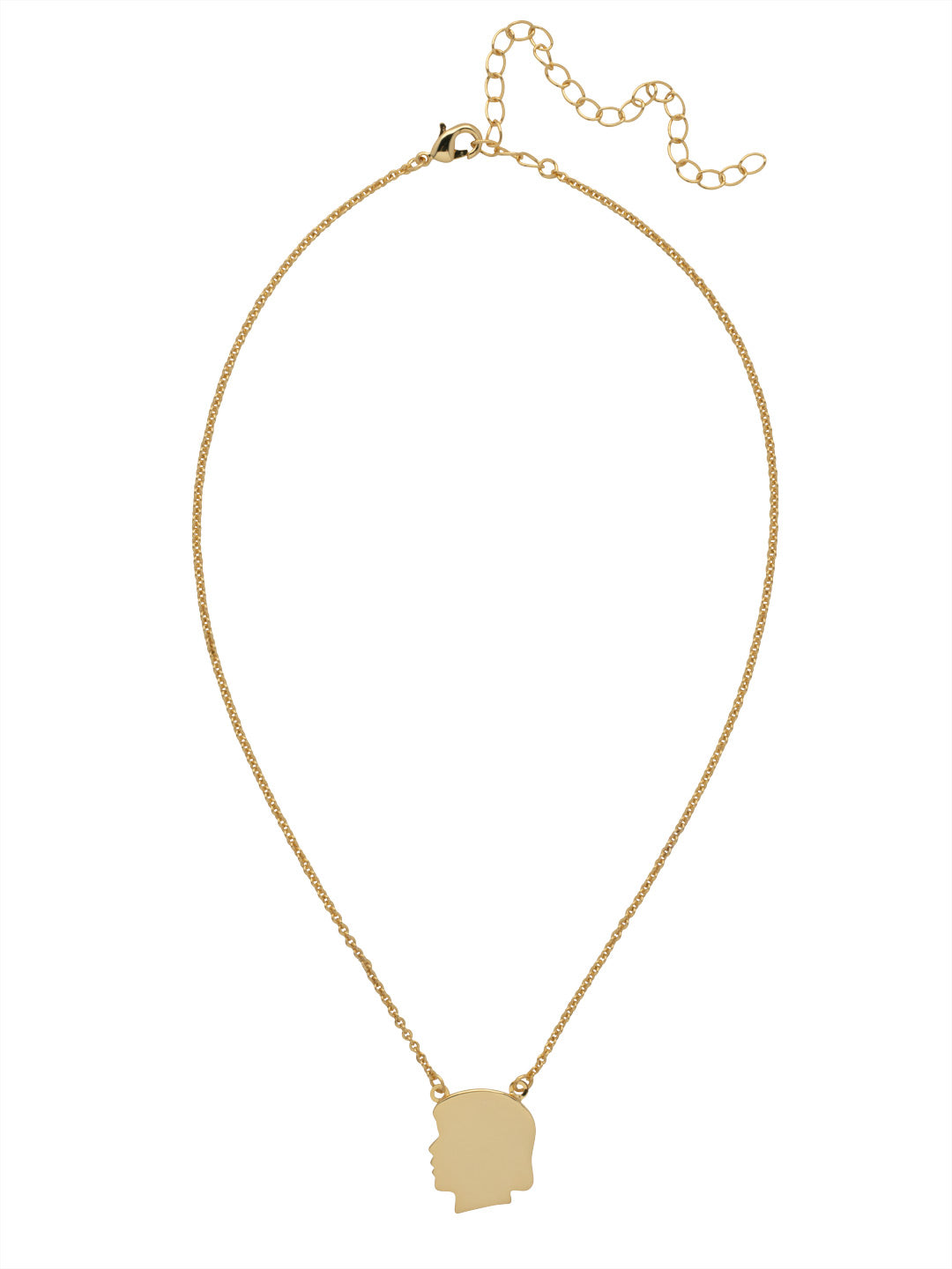 Girl Silhouette Pendant Necklace - 4NFF100BGMTL - <p>The Girl Silhouette Pendant Necklace features a metal silhouette of a girl on an adjustable simple chain, secured with a lobster claw clasp. From Sorrelli's Bare Metallic collection in our Bright Gold-tone finish.</p>