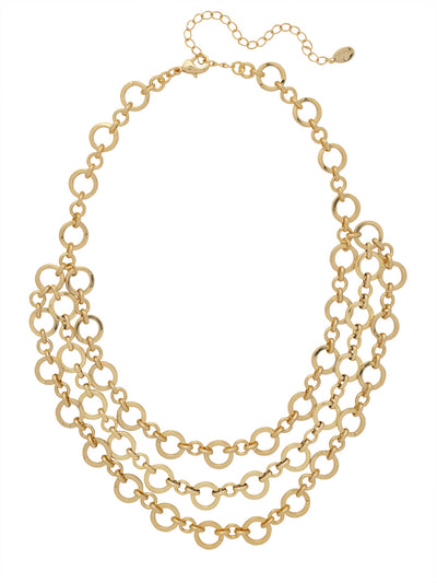 Rhodri Layered Necklace - 4NFF15BGMTL - <p>The Rhodri Layered Necklace features three bold layers of round link chains as a single, adjustable necklace secured by a lobster claw clasp. From Sorrelli's Bare Metallic collection in our Bright Gold-tone finish.</p>
