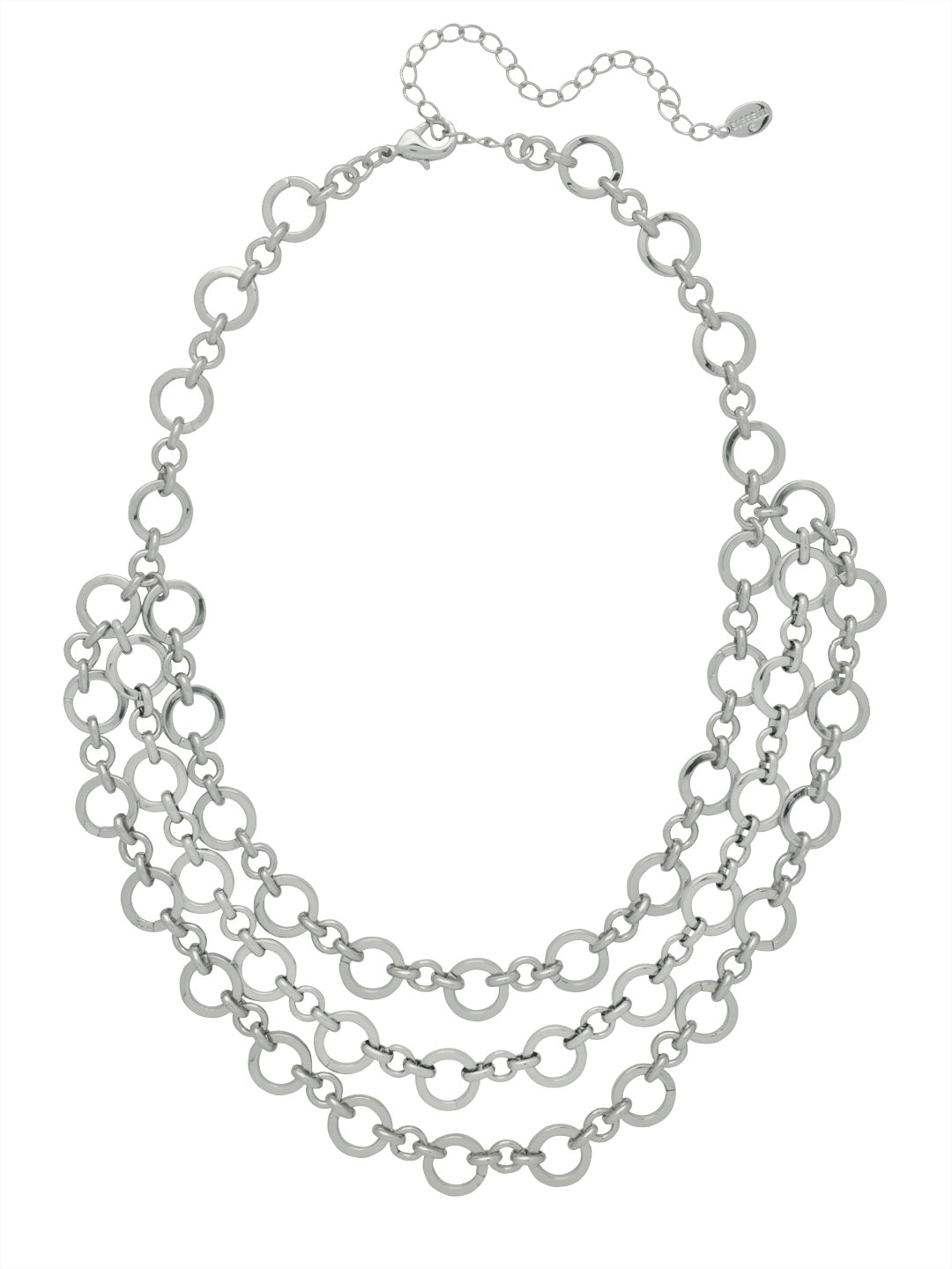 Rhodri Layered Necklace - 4NFF15PDMTL - <p>The Rhodri Layered Necklace features three bold layers of round link chains as a single, adjustable necklace secured by a lobster claw clasp. From Sorrelli's Bare Metallic collection in our Palladium finish.</p>