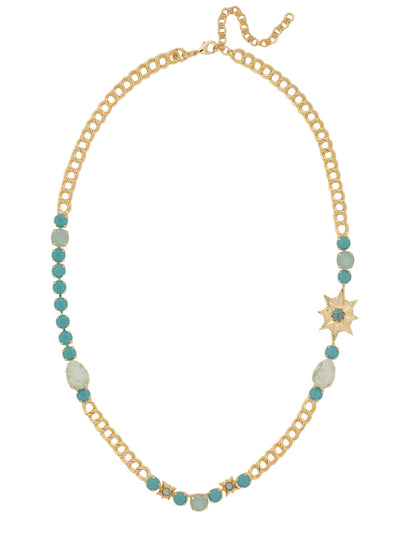 Stevie Long Necklace - 4NFF44BGTQ - <p>The Stevie Long Necklace features a mix of semi-precious stones, crystals, and metal stars on a chunky adjustable chain, secured with a lobster claw clasp. From Sorrelli's Turquoise collection in our Bright Gold-tone finish.</p>