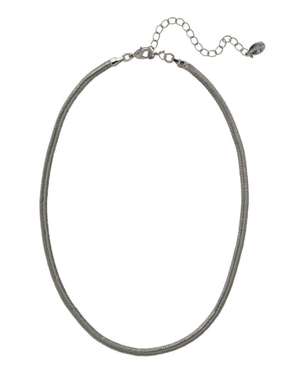 Mini Juna Tennis Necklace - 4NFF7PDMTL - <p>The Mini Juna Tennis Necklace features a single, adjustable herringbone (or snake) chain secured with a lobster claw clasp. From Sorrelli's Bare Metallic collection in our Palladium finish.</p>