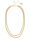 Crystal and Rope Chain Layered Necklace