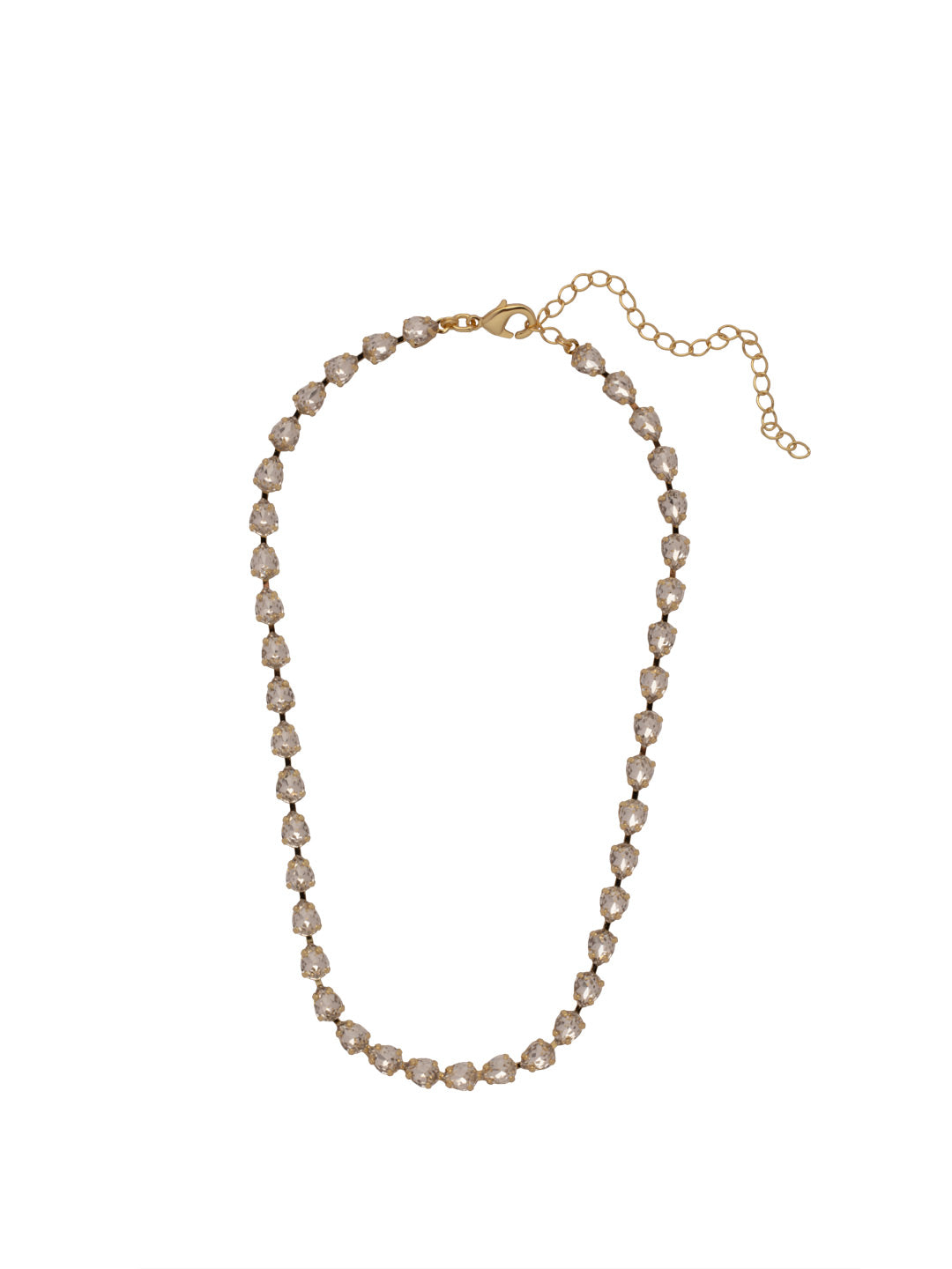 Perrie Tennis Necklace - 4NFJ17BGCRY - <p>The Perrie Tennis Necklace features a repeating line of pear cut crystals with an extension chain, secured with a lobster claw clasp. From Sorrelli's Crystal collection in our Bright Gold-tone finish.</p>