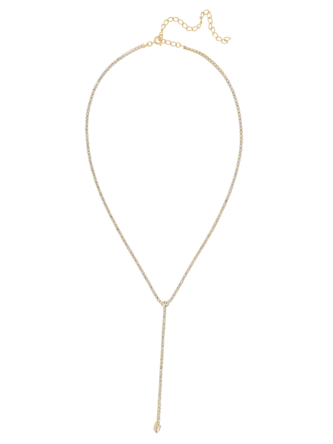 Mini Lena Lariat Long Necklace - 4NFL13BGCRY - <p>The Mini Lena Lariat Long Necklace features a dainty rhinestone Ychain, adjustable and secured with a spring ring clasp. From Sorrelli's Crystal collection in our Bright Gold-tone finish.</p>
