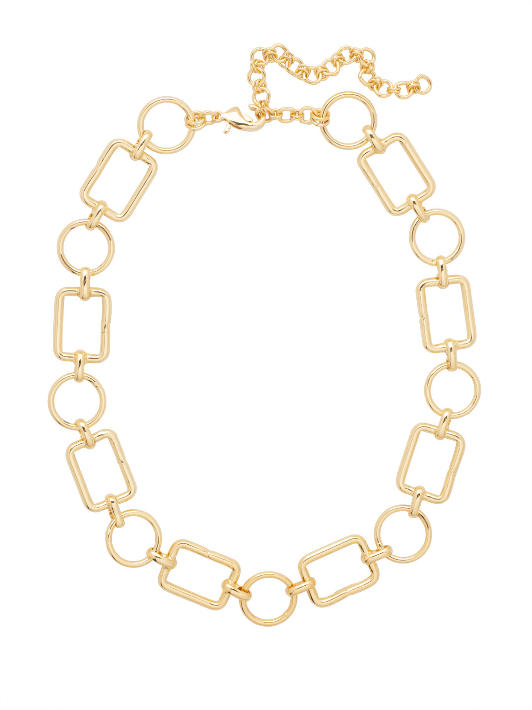 Geo Tennis Necklace - 4NFL14BGMTL - <p>The Geo Tennis Necklace features a variety of geometric shapes on an adjustable chain, secured by a lobster claw clasp. From Sorrelli's Bare Metallic collection in our Bright Gold-tone finish.</p>