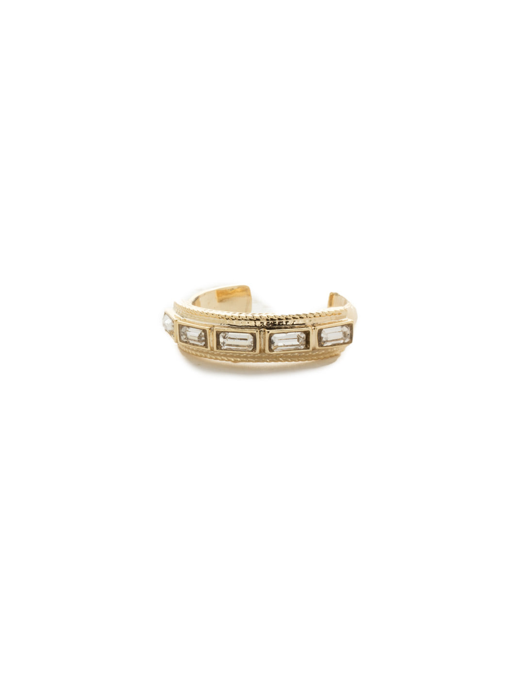 Circadian Crystal Band Ring - 4REK39BGCRY - <p>Sparkly, but edgy, the baquette cut crystals on this adjustable band are set in our brilliant gold plated finish. From Sorrelli's Crystal collection in our Bright Gold-tone finish.</p>