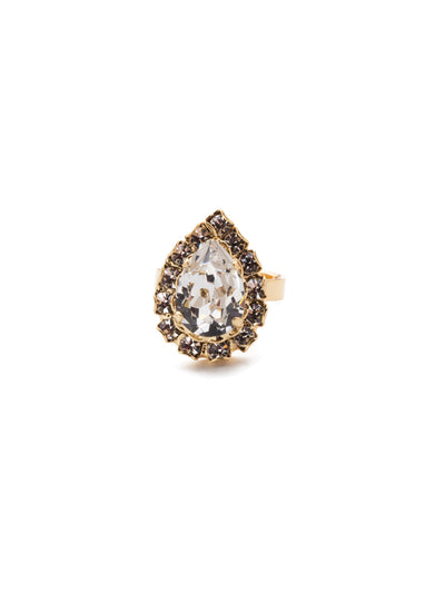 Peony Cocktail Ring - 4RET2BGCRY - <p>Don't be shy when it comes to blinging it on. Slip on the Peony Cocktail Ring and its stunning pear sparkler on any finger and shine. From Sorrelli's Crystal collection in our Bright Gold-tone finish.</p>