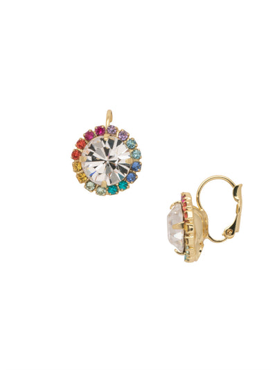 Haute Halo Dangle Earrings - 8EA1BGPRI - <p>A central round crystal with an elegant halo of gems embodies elegance and style. From Sorrelli's Prism collection in our Bright Gold-tone finish.</p>