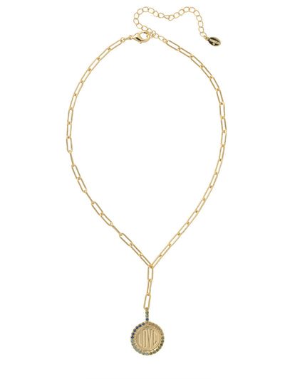 Luvie Pendant Necklace - 8NA5BGPRI - <p>The Luvie Pendant Necklace features a paperclip chain hanging in a lariat style, with a single love script coin at the bottom. The lobster claw clasp secures the adjustable chain to various lengths. From Sorrelli's Prism collection in our Bright Gold-tone finish.</p>