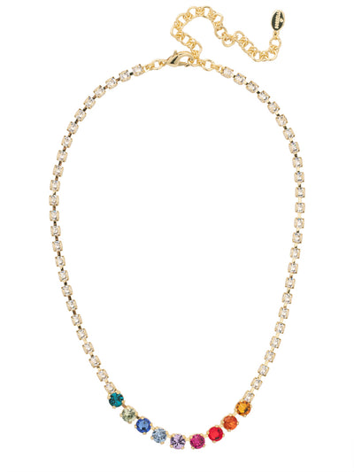 Audriana Tennis Necklace - 8NA8BGPRI - <p>The Audriana Tennis Necklace is all about glamour. Shine across any room with the strand entirely encrusted in sparkling crystals, while larger pieces of varying opacities stand front and center. From Sorrelli's Prism collection in our Bright Gold-tone finish.</p>