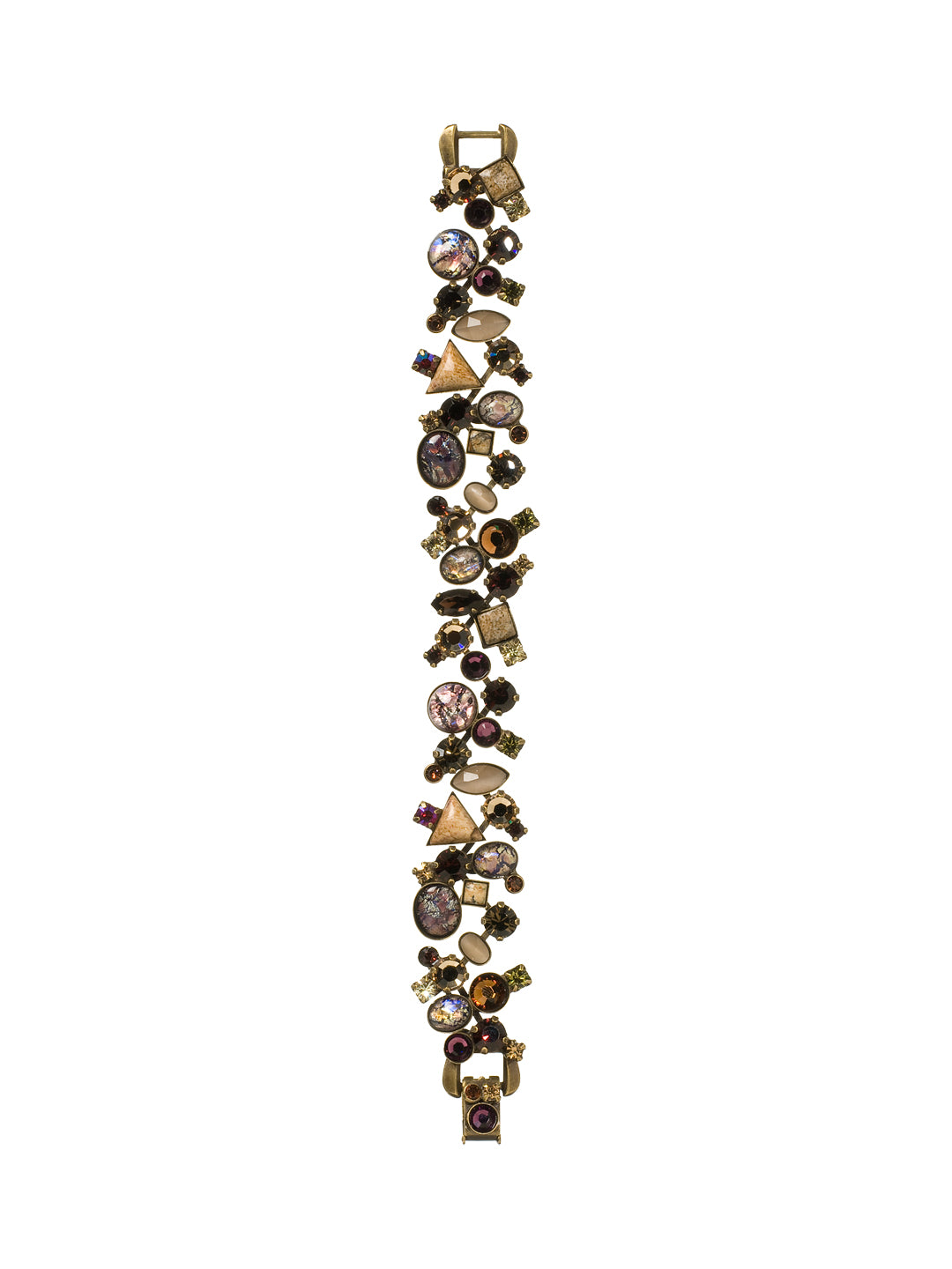 Wide Crystal and Cabochon Collage Bracelet Classic Bracelet - BAZ11AGTAP