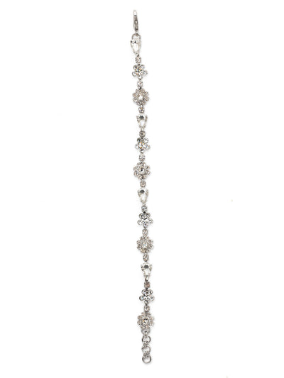 Tear Drop and Flower Crystal Tennis Bracelet - BBP29PDCRY - <p>A whimsical pattern of teardrops and crystal flowers alternate in this dainty bracelet. From Sorrelli's Crystal collection in our Palladium finish.</p>