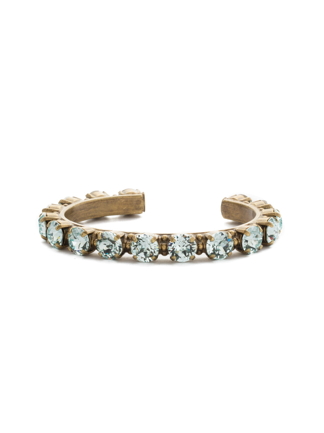 Riveting Romance Cuff Bracelet - BCL23AGLAQ - <p>Truly antique-inspired, this piece can be mixed and matched in so many ways. Wear it with a vintage inspired outfit, or add a twist to a modern trend. This piece will match with everything! From Sorrelli's Light Aqua collection in our Antique Gold-tone finish.</p>