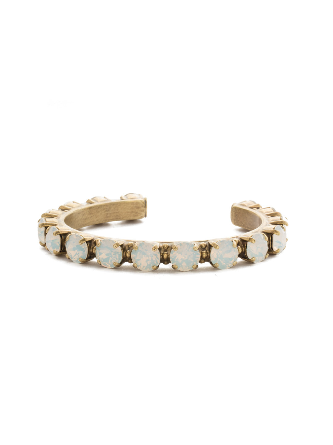 Riveting Romance Cuff Bracelet - BCL23AGWO - Truly antique-inspired, this piece can be mixed and matched in so many ways. Wear it with a vintage inspired outfit, or add a twist to a modern trend. This piece will match with everything! From Sorrelli's White Opal collection in our Antique Gold-tone finish.