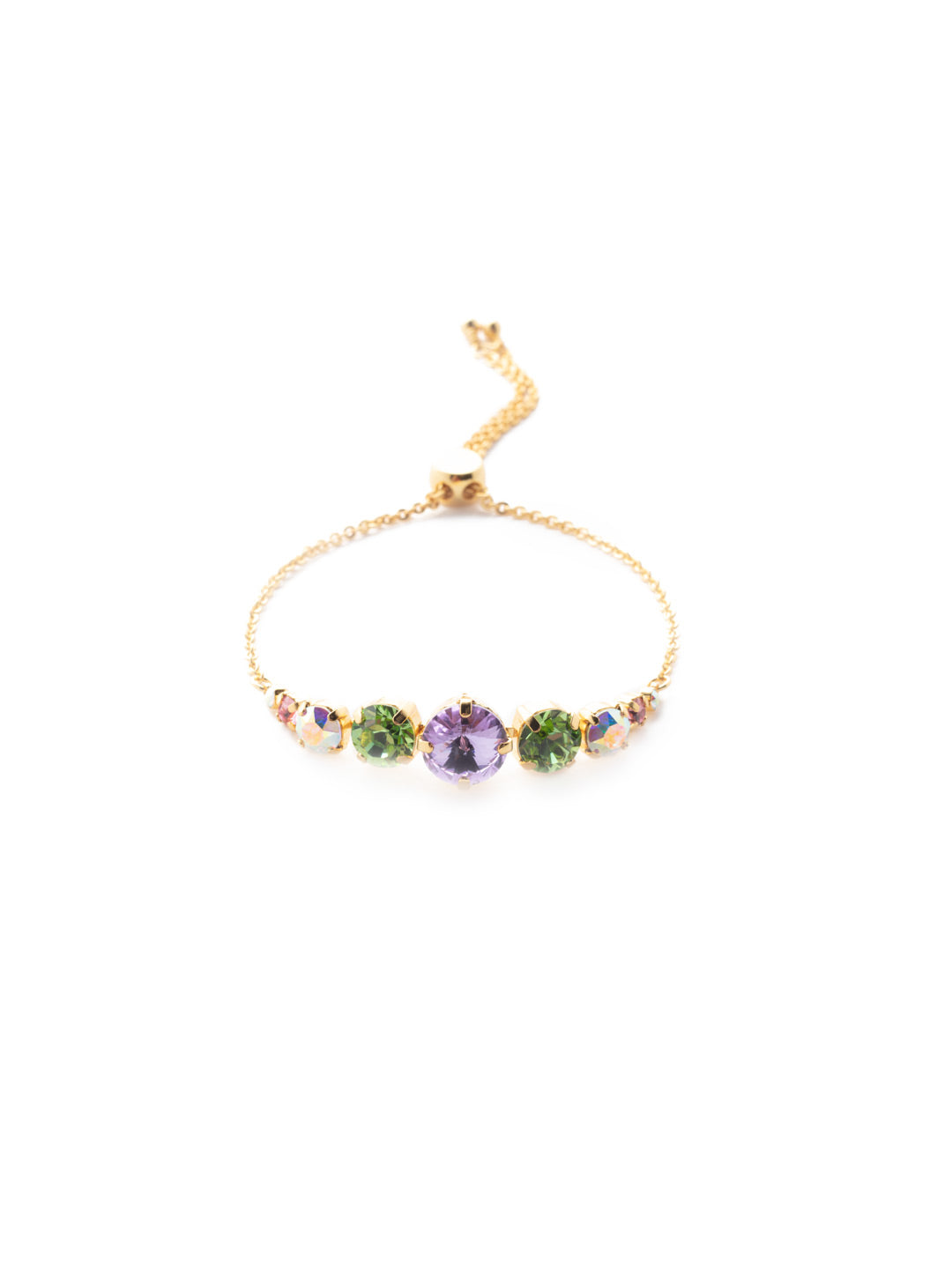 London Slider Bracelet - BCQ140BGSPR - <p>Slip on the London Slider Bracelet and adjust to your perfect fit. It's just the piece when you're looking to bling it on with some crystal sparkle. From Sorrelli's Spring Rain collection in our Bright Gold-tone finish.</p>