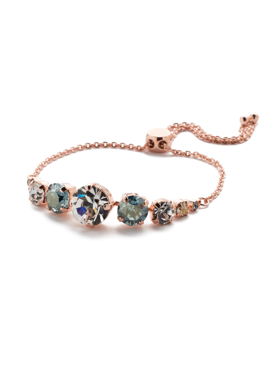 London Slider Bracelet - BCQ140RGCAZ - Slip on the London Slider Bracelet and adjust to your perfect fit. It's just the piece when you're looking to bling it on with some crystal sparkle. From Sorrelli's Crystal Azure collection in our Rose Gold-tone finish.
