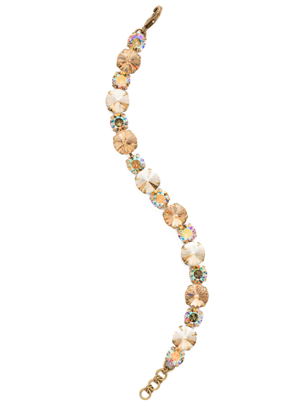 Round Cut Crystal Tennis Bracelet - BCR18AGNT - <p>Classic and Chic! This bracelet may look simple, but it's the perfect piece to wear with anything and everything. From Sorrelli's Neutral Territory collection in our Antique Gold-tone finish.</p>