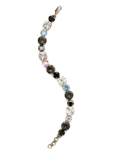 Round Cut Crystal Tennis Bracelet - BCR18ASBLT - <p>Classic and Chic! This bracelet may look simple, but it's the perfect piece to wear with anything and everything. From Sorrelli's Black Tie collection in our Antique Silver-tone finish.</p>