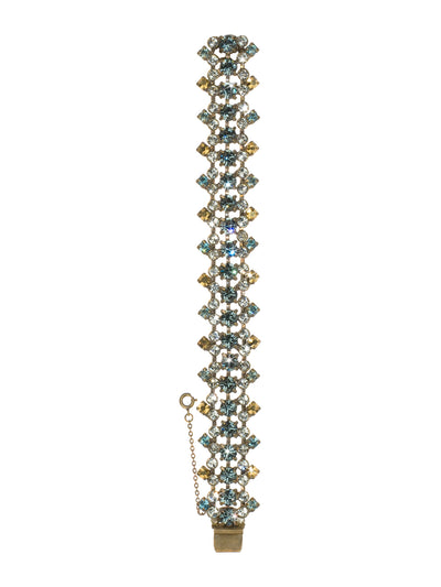 Elegant Angular Crystal Line Bracelet Classic Bracelet - BCR6AGAFG - A charming array of crystals makes this bauble irresistible. You'll feel trendy with this deluge of dazzle on your arm. From Sorrelli's Afterglow collection in our Antique Gold-tone finish.