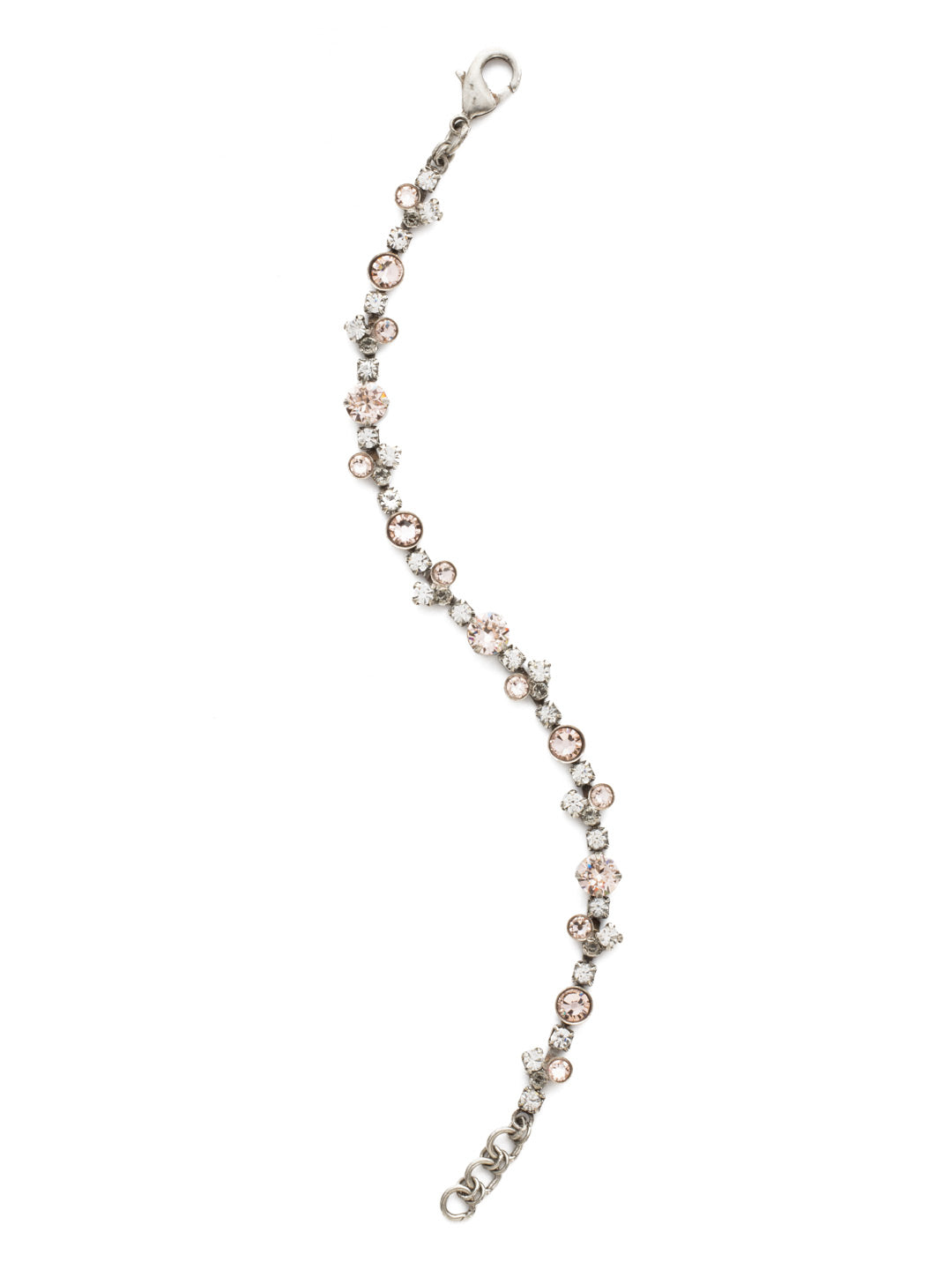 Modern Crystal Tennis Bracelet - BCW11ASSNB - <p>Our take on the classic tennis bracelet. Featuring multi-sized round crystals, this petite bracelet is sure to become your go-to piece. From Sorrelli's Snow Bunny collection in our Antique Silver-tone finish.</p>