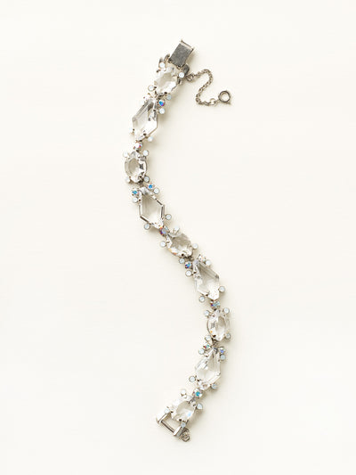 Pointed Pear and Diamond Cut Crystal Line Bracelet Classic Bracelet - BCZ1ASWBR - A blushing beauty! This line bracelet features alternating pointed pear and diamond cut crystals. Accented by delicate stone clusters. From Sorrelli's White Bridal collection in our Antique Silver-tone finish.
