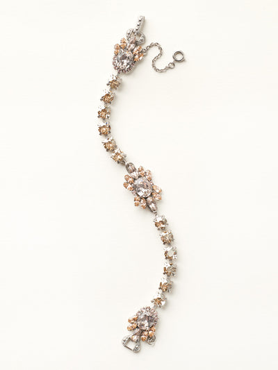 Ornate Multi-Cluster Line Bracelet - BCZ35ASSBL - <p>The focal point of this vintage inspired line bracelet is the cluster of crystals at its center. Each end also flaunts a detailed cluster of multi-cut stones. From Sorrelli's Satin Blush collection in our Antique Silver-tone finish.</p>