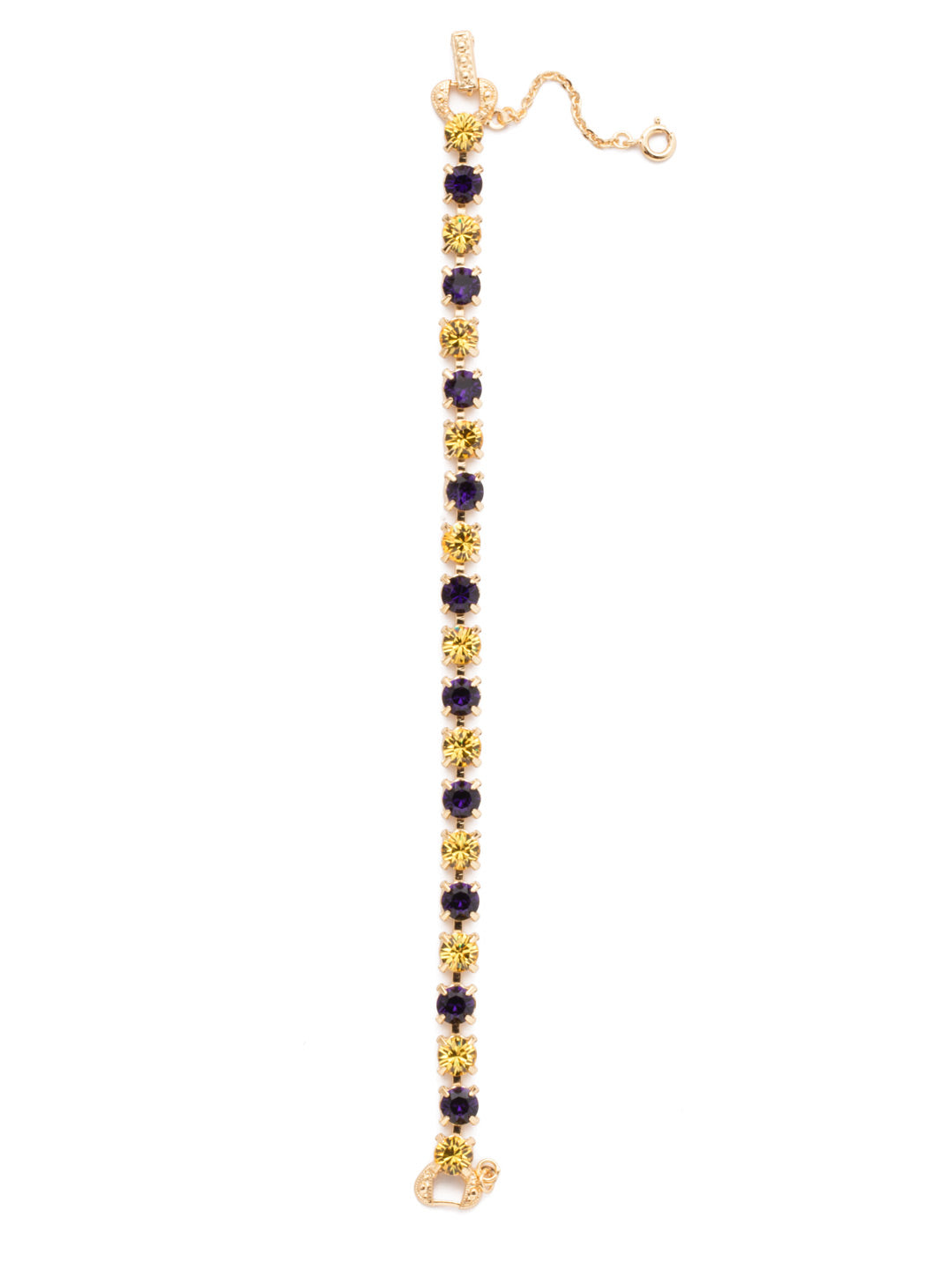 Repeating Round Tennis Bracelet - BCZ36BGLPU - <p>Understated elegance. Repeating round crystals create a delicate strand of sparkle suited for anyone's style. From Sorrelli's Love Purple collection in our Bright Gold-tone finish.</p>