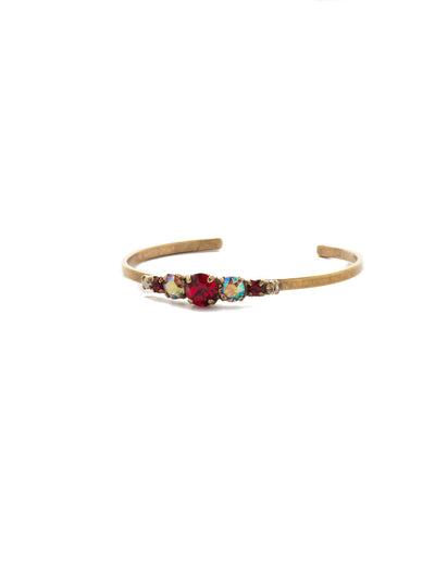 Petite Round Crystal Cuff Bracelet - BDA14AGGGA - This petite cuff combines crystal and metal elements to add the perfect touch of sparkle to your favorite arm party. From Sorrelli's Go Garnet collection in our Antique Gold-tone finish.