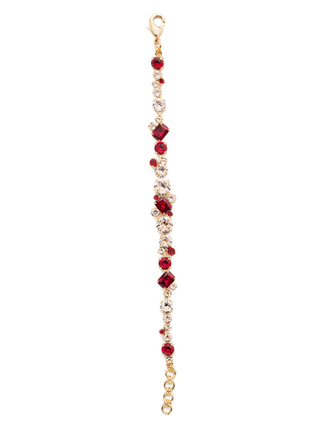 Geo Classic Tennis Bracelet - BDG46BGSRC - <p>Delicate round crystals mix with emerald cut crystals for a classic and elegant look. From Sorrelli's Scarlet Champagne  collection in our Bright Gold-tone finish.</p>