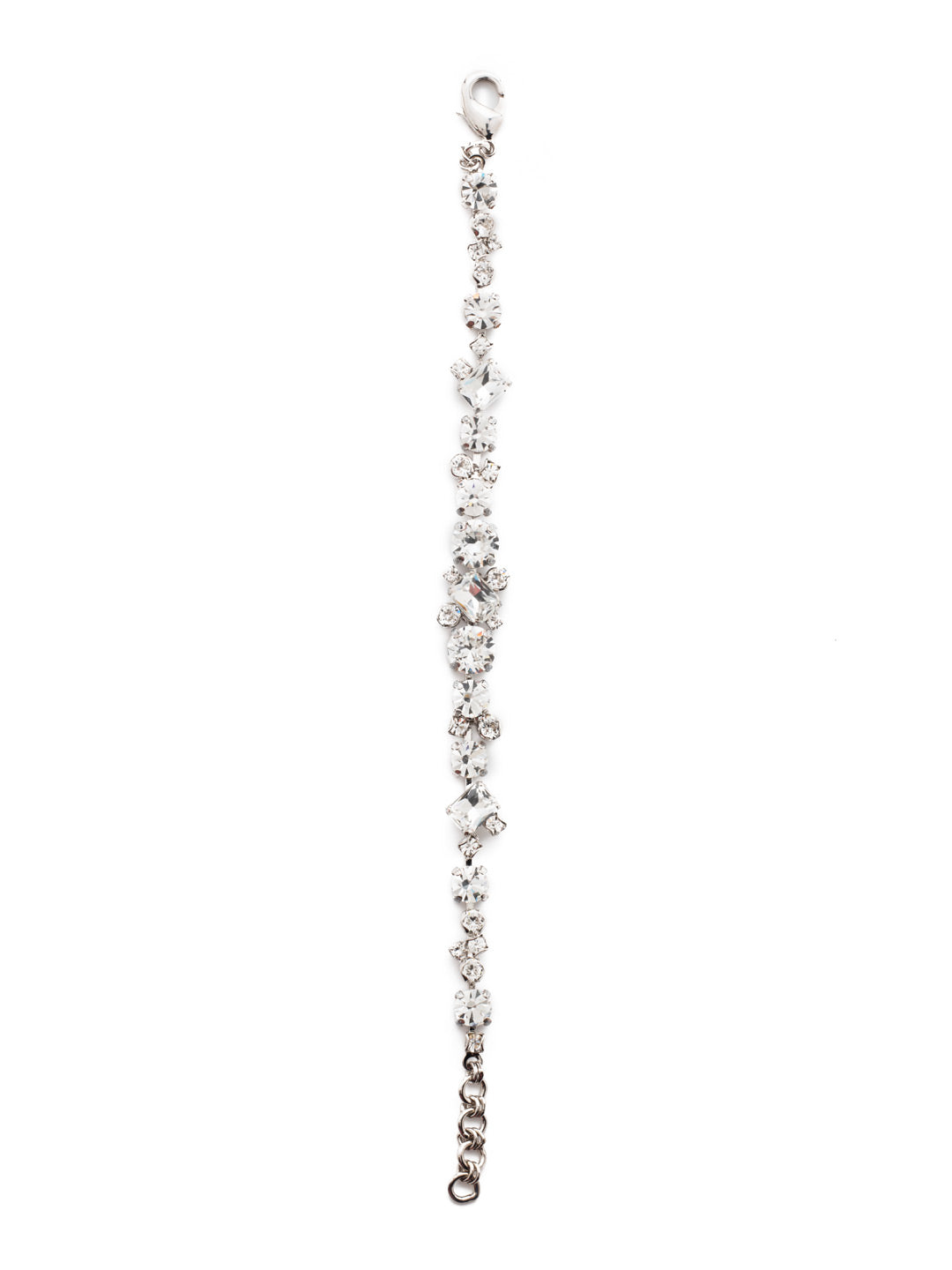 Geo Classic Tennis Bracelet - BDG46RHCRY - <p>Delicate round crystals mix with emerald cut crystals for a classic and elegant look. From Sorrelli's Crystal collection in our Palladium Silver-tone finish.</p>