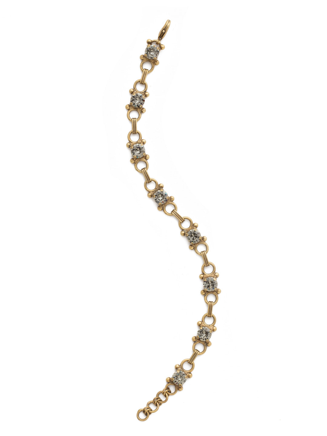 Mini Eyelet Line Bracelet - BDH5AGBD - <p>Our mini Eyelet Line Bracelet offers a classic design with edgy elements. Add this line bracelet to any look for just enough sparkle. From Sorrelli's Black Diamond collection in our Antique Gold-tone finish.</p>
