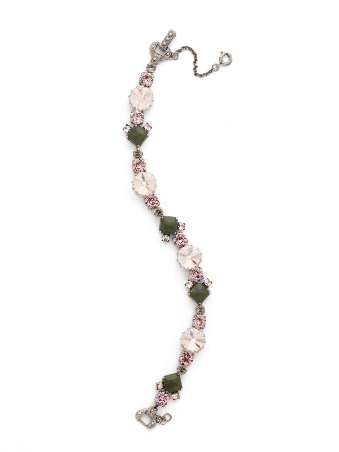 Gingham Classic Line Bracelet - BDH7ASAG - Our Gingham Classic Line Bracelet showcases a beautiful variety of crystals and semi-precious stones. A classic style with a unique twist!