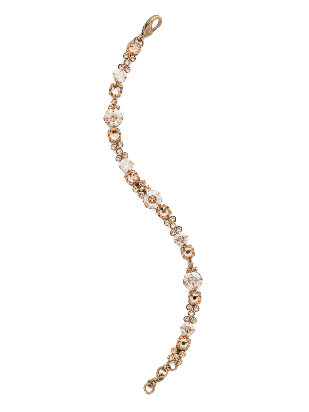 Well-Rounded Bracelet - BDK10AGNT - <p>Large circular gems form a centerpiece for more dainty and delicate round cut crystals on a classic line frame. From Sorrelli's Neutral Territory collection in our Antique Gold-tone finish.</p>